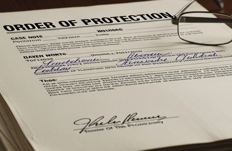 Document outlining the order of protection process in Texas, including legal rights and procedures for victims